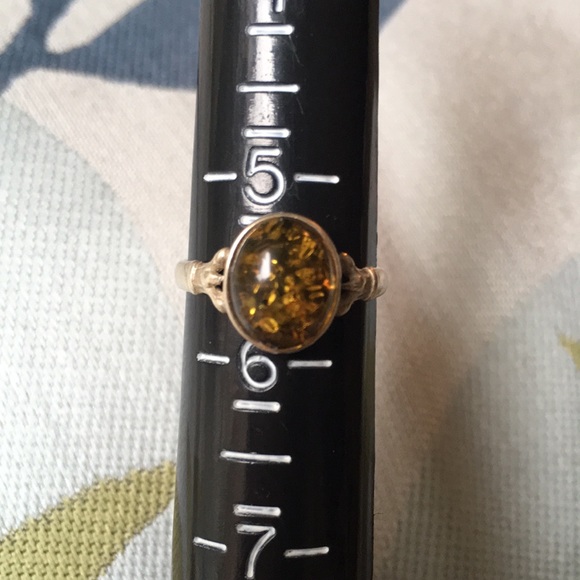 Sterling silver amber ring - size 5.5 - Picture 5 of 5